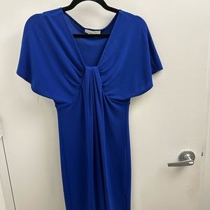 London Times Royal Blue Drape Dress